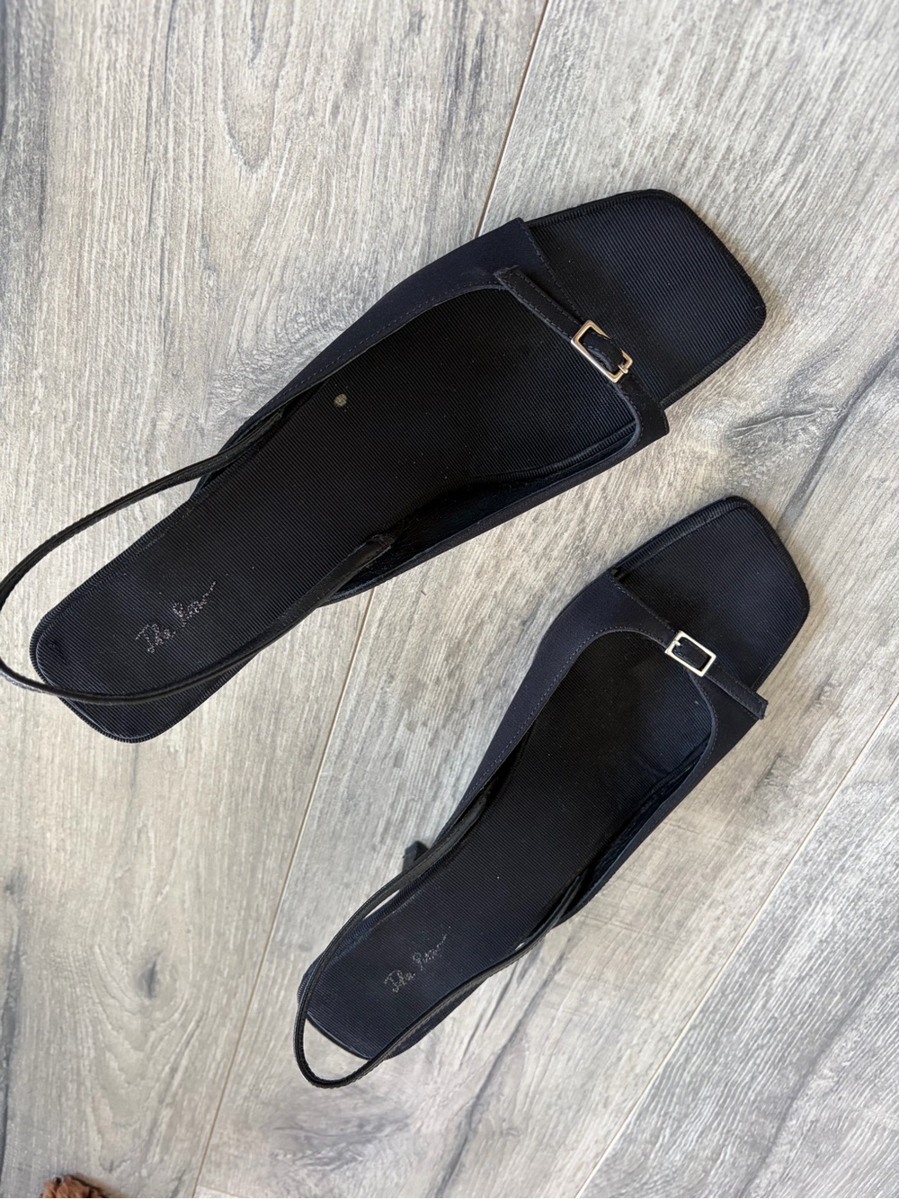 The Row Black Slingback Kitten Heel Sandals - Picture 2 of 8
